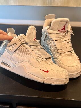 Jordan Men’s Athletic Shoes White with Red Accents